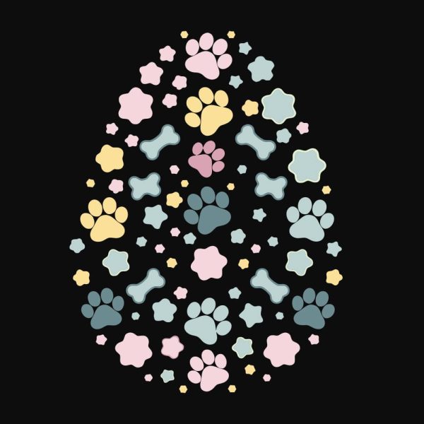 Easter Egg Paws & Bones Standard Tee Black - Image 2
