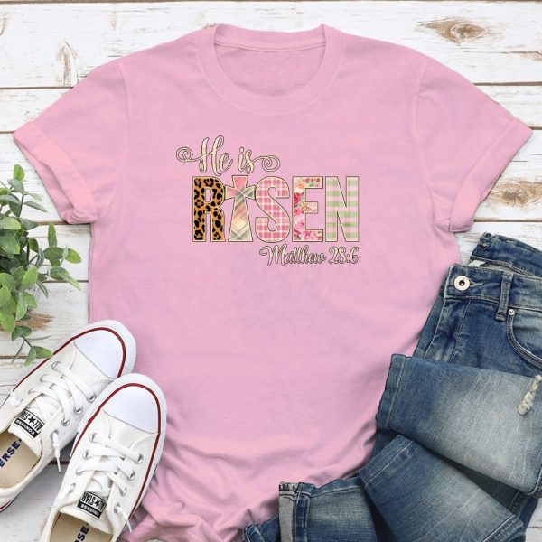 He Is Risen Standard Tee Light Pink