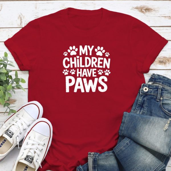 My Children Have Paws Standard Tee Red